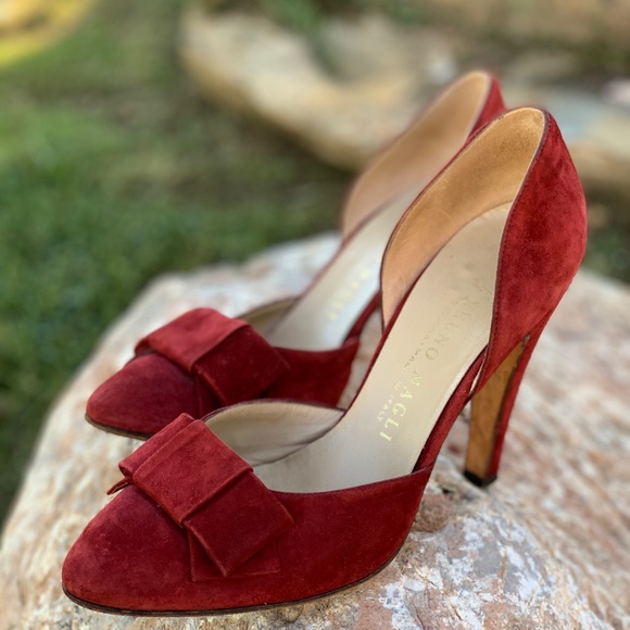 Bruno Magli Shoes - Bruno Magli Burgundy Suede Heels size 6.5